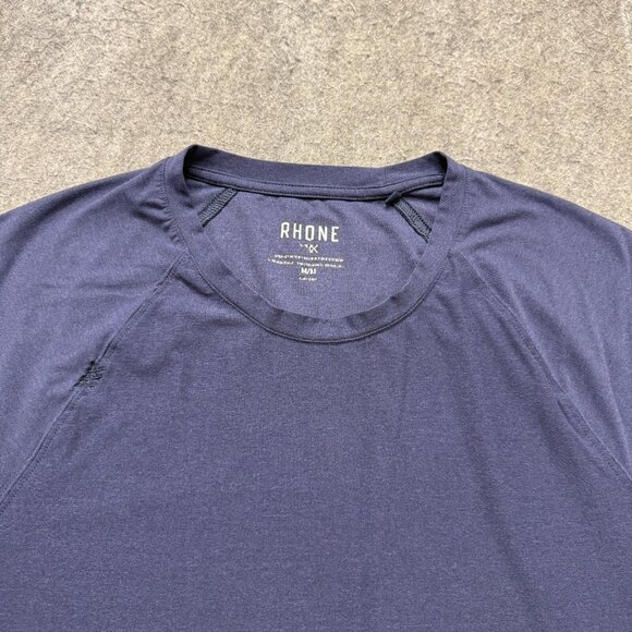 Rhone Essentials T-Shirt Men M Blue Performance Stretch Crew Neck - Picture 1 of 12